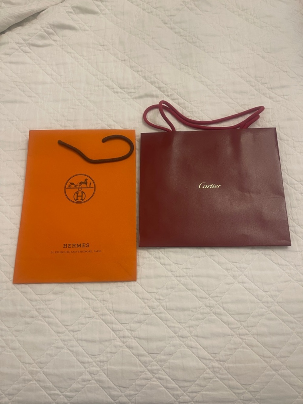 Cartier Mini Shopping Bag in Burgundy with Rope Handles